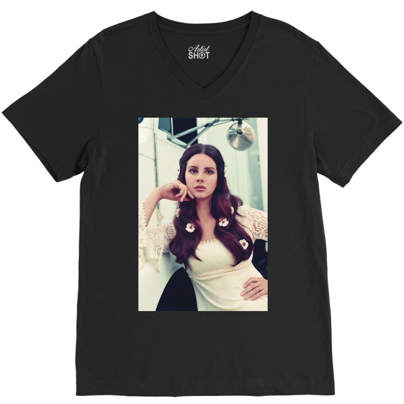 Lana Wearing Flowers On Head V-Neck Tee by Ella E | Artistshot