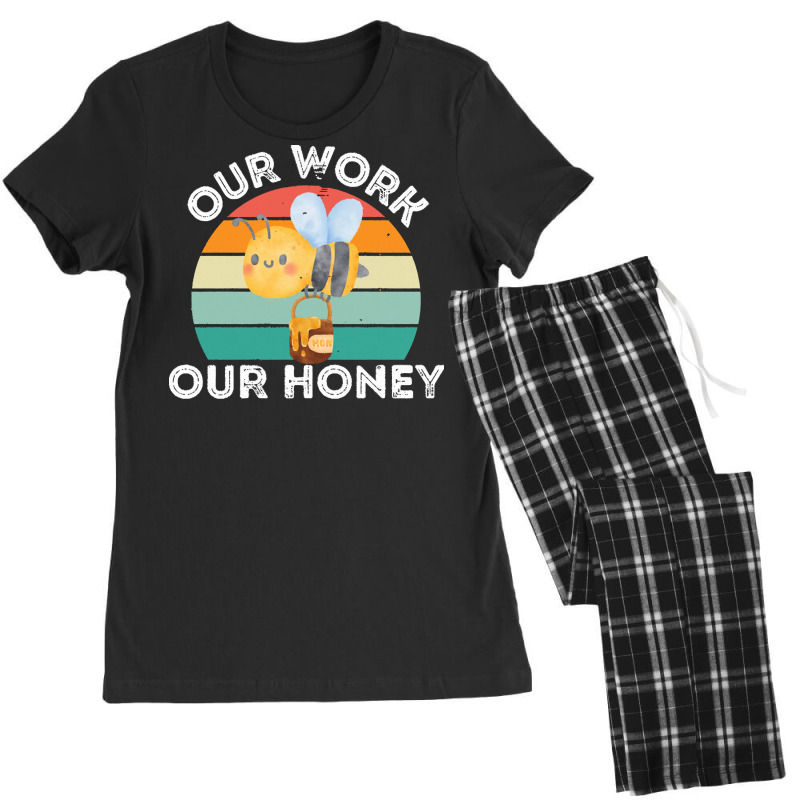 Bee Vegan T  Shirt Our Work Our Honey Bee Vegan Plantbased Funny Novel Women's Pajamas Set by elephantjellyfish | Artistshot