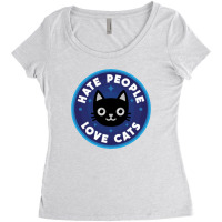 Hate People, Love Cats Women's Triblend Scoop T-shirt | Artistshot