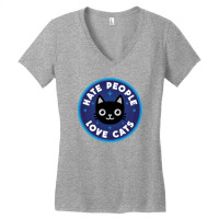 Hate People, Love Cats Women's V-neck T-shirt | Artistshot