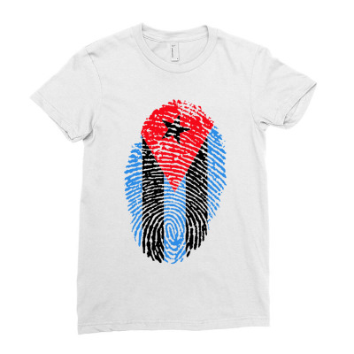 Cuban Fingerprint Ladies Fitted T-shirt Designed By Patric9909