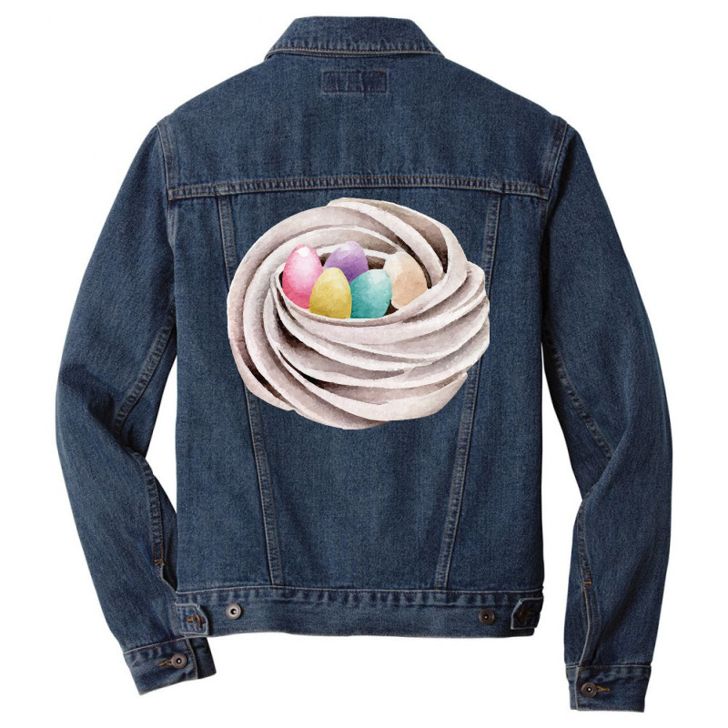 Handrawn Easter Themed Food T  Shirt Meringue Cookie Nest With Colorfu Men Denim Jacket by salesmanhuh | Artistshot