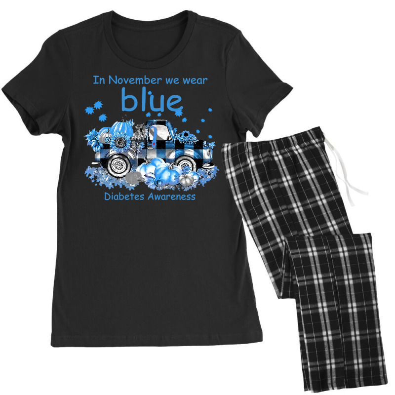 Diabetes In November We Wear Blue Diabetes Awareness 496 Awareness Women's Pajamas Set by stress | Artistshot