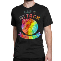 Tie Dye Ready To Attack Middle Back To School Dinosaur T Shirt Classic T-shirt | Artistshot