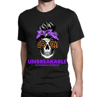 Alzheimers Unbreakable Alzheimer Warrior Skull Halloweenfor Woman 22 A Classic T-shirt | Artistshot