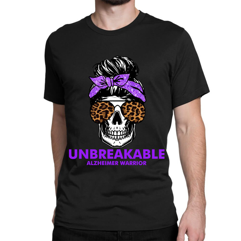 Alzheimers Unbreakable Alzheimer Warrior Skull Halloweenfor Woman 22 A Classic T-shirt | Artistshot