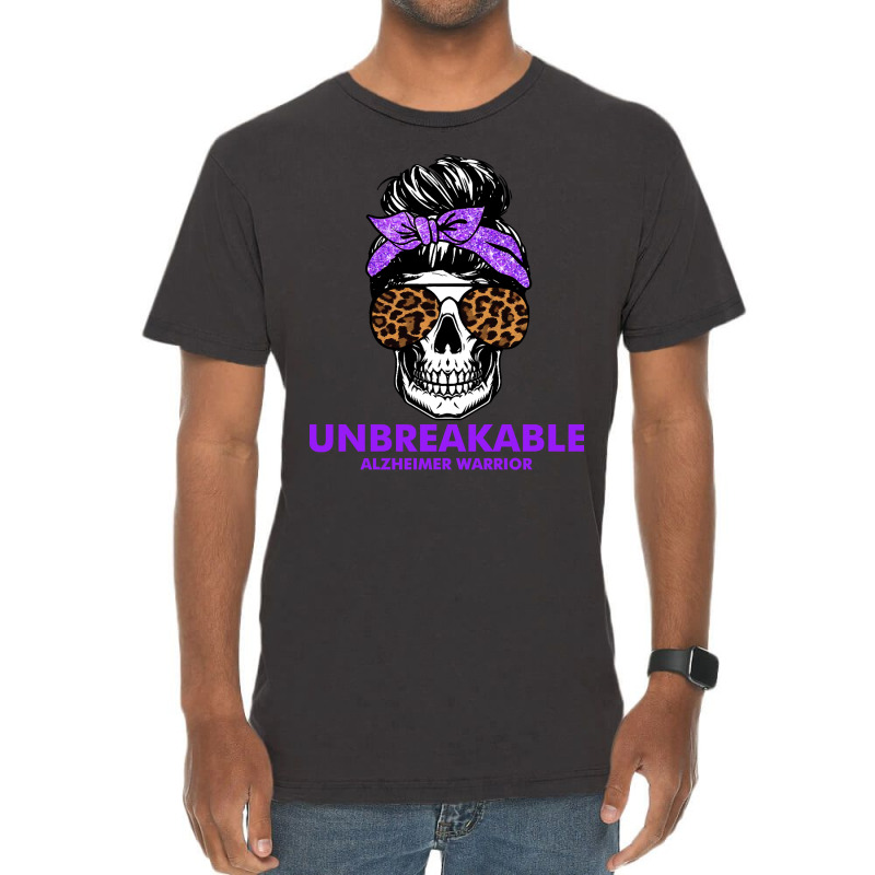 Alzheimers Unbreakable Alzheimer Warrior Skull Halloweenfor Woman 22 A Vintage T-shirt | Artistshot