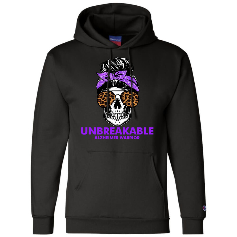 Alzheimers Unbreakable Alzheimer Warrior Skull Halloweenfor Woman 22 A Champion Hoodie | Artistshot