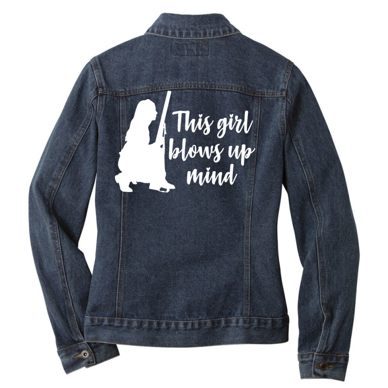 Hunting Girl T  Shirt Funny Hunting Girl Hunter This Girl Blows Up Min Ladies Denim Jacket by salesmanhuh | Artistshot