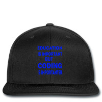 Education Is Important But Coding Is Importanter Printed Hat | Artistshot