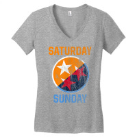 Tennessee Weekend Fan Of The Vols Football Orange White Flag T Shirt Women's V-neck T-shirt | Artistshot