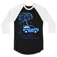 Diabetes Awareness Blue November Month 80 Diabetic Disease 3/4 Sleeve Shirt | Artistshot