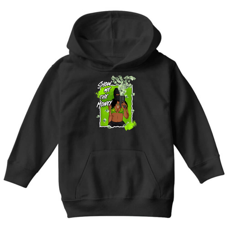 Show Me The Money 6 Retro Electric Green Shoes Matching Tees T Shirt Youth Hoodie | Artistshot