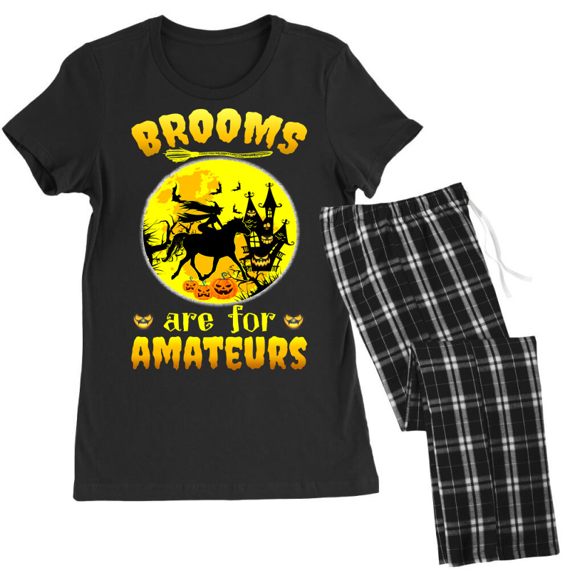 Horse Halloween Witch Riding Horse Witch Brooms Are For Amateurs Horse Women's Pajamas Set by coolquirrell | Artistshot