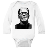 Classic Halloween Monster Horror Movie Frankenstein Monster T Shirt Long Sleeve Baby Bodysuit | Artistshot