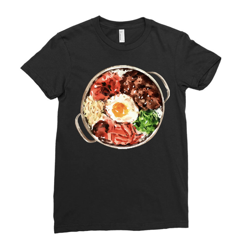 Korean Beef Rice Bowl T  Shirt Korean Beef Bulgogi Bibimbap T  Shirt Ladies Fitted T-Shirt by salesmanhuh | Artistshot