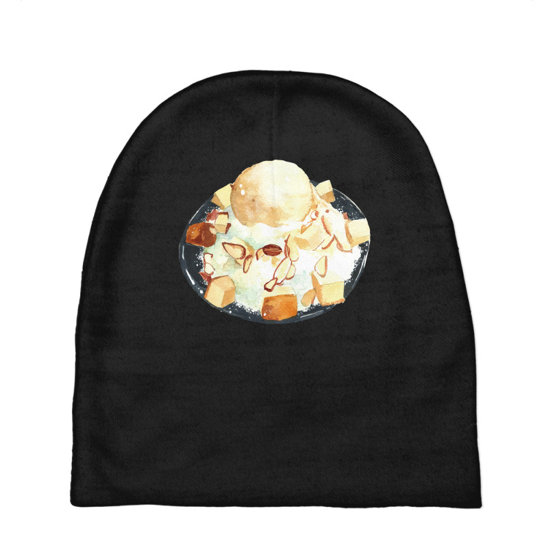 Korean Shaved Ice Bingsu T  Shirt Korean Almond Vanilla Bingsu Ice Cre Baby Beanies by salesmanhuh | Artistshot