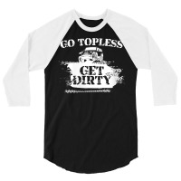 Womens Go Topless Get Dirty Funny Mud Suv Off Road Gift V Neck T Shirt 3/4 Sleeve Shirt | Artistshot