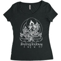 Womens Buddha Green Tara Mantra Tibetan Buddhism Vajrayana V Neck T Sh Women's Triblend Scoop T-shirt | Artistshot