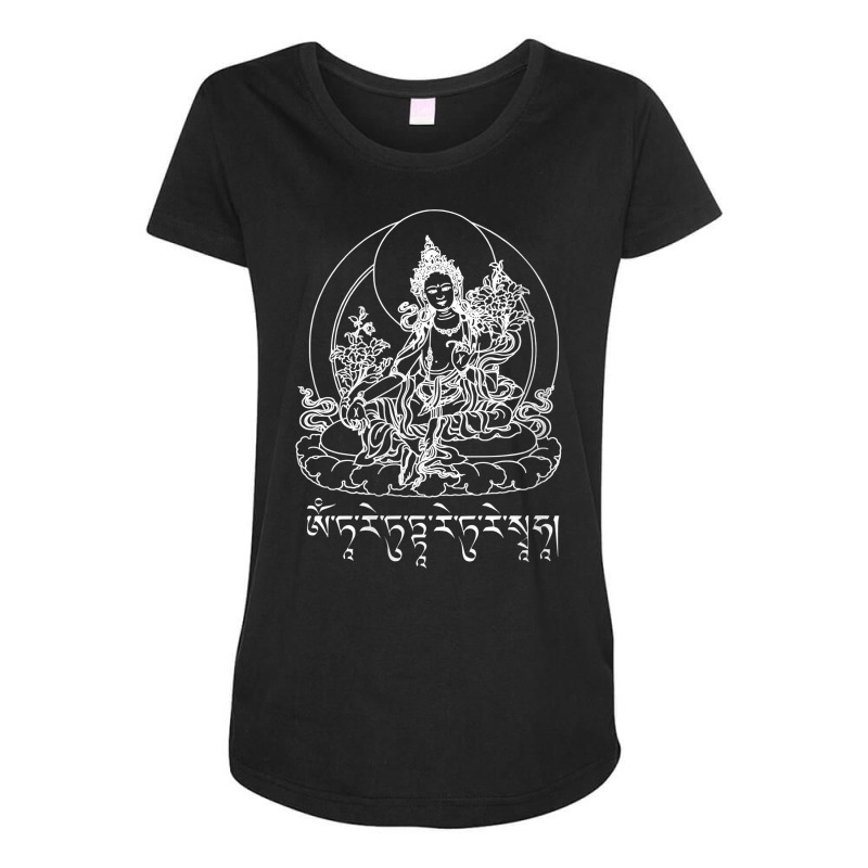 Womens Buddha Green Tara Mantra Tibetan Buddhism Vajrayana V Neck T Sh Maternity Scoop Neck T-shirt by johnjosephmenk | Artistshot