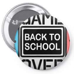 game over back to school Pin-back button | Artistshot