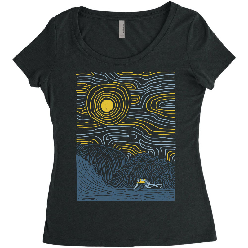 Surf Line Women's Triblend Scoop T-shirt by Quilimo | Artistshot