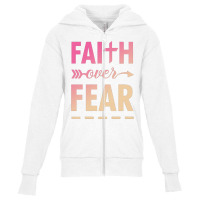 Faith Over Fear Youth Zipper Hoodie | Artistshot