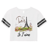 Womens Eiffel Tower Paris Shirt Vintage I Love Paris France City V Nec Scorecard Crop Tee | Artistshot