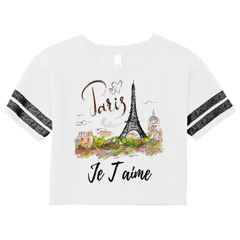 Womens Eiffel Tower Paris Shirt Vintage I Love Paris France City V Nec Scorecard Crop Tee by johnjosephmenk | Artistshot