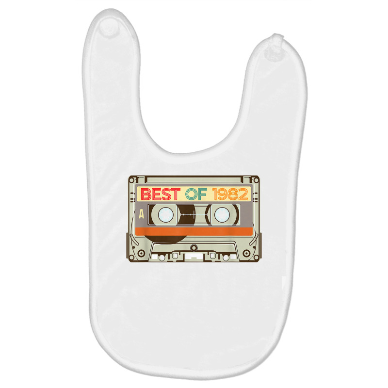 Vintage Cassette Tape Birthday Gifts Born In Best Of 1982 T Shirt Baby Bibs by manviwadlington | Artistshot