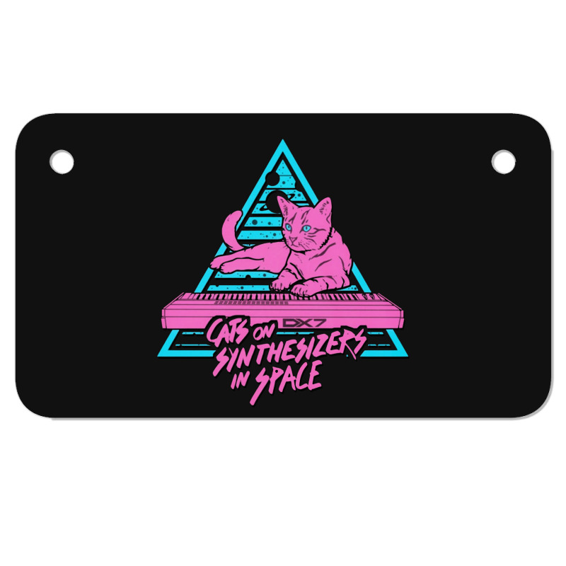 Cats On Synthesizers In Space Motorcycle License Plate | Artistshot