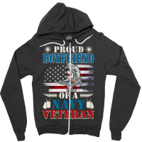 Proud Boyfriend Of A Navy Veteran Zipper Hoodie | Artistshot