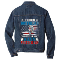 Proud Boyfriend Of A Navy Veteran Men Denim Jacket | Artistshot