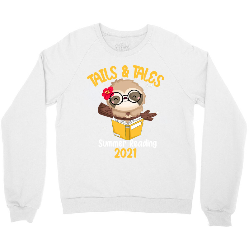 Tails And Tales Summer Reading 2021 Sloth Book Lovers T Shirt Crewneck Sweatshirt | Artistshot