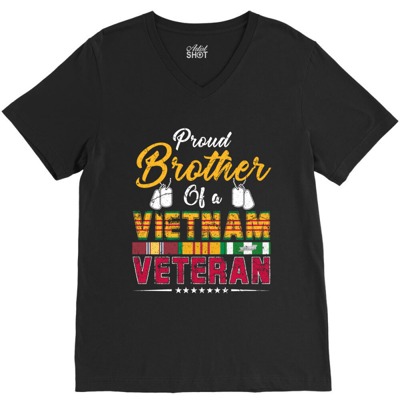 Vietnam Veteran Shirts Proud Brothertees Men Boys Gifts V-neck Tee | Artistshot