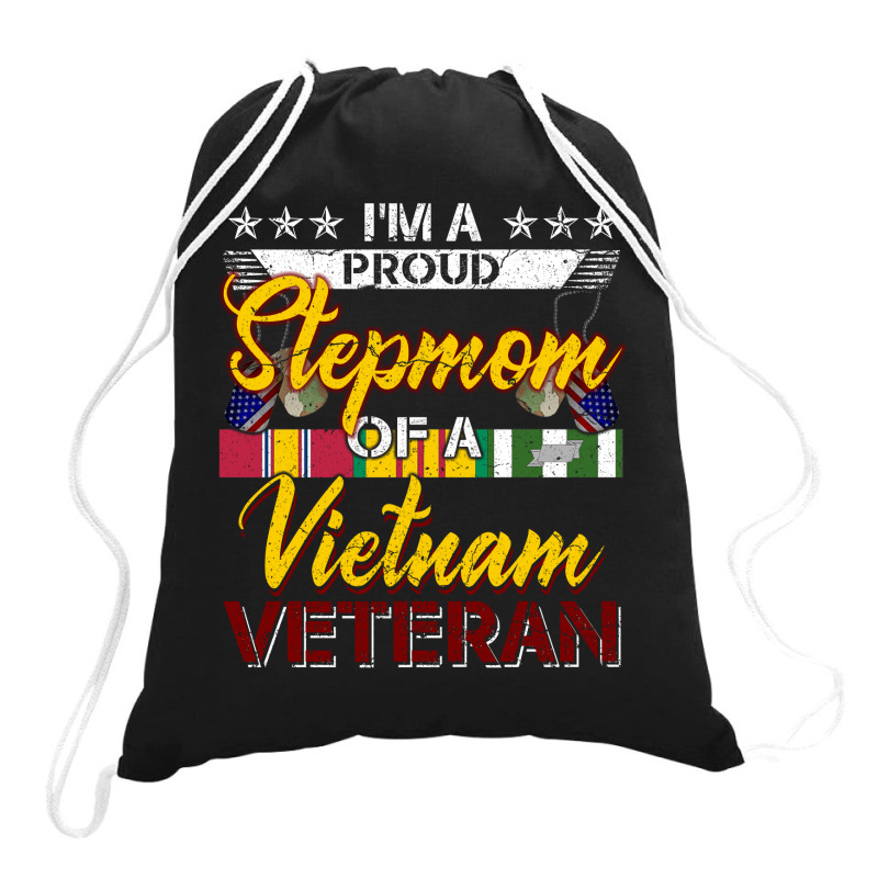 Vietnam Veteran Shirts Proud Stepmomtees Men Boys Gifts Drawstring Bags | Artistshot