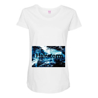 Blue Abstract Halestorm Maternity Scoop Neck T-shirt | Artistshot