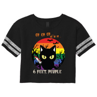 Black Cat 6 Feet People In Halloween 232 Cat Lover Scorecard Crop Tee | Artistshot