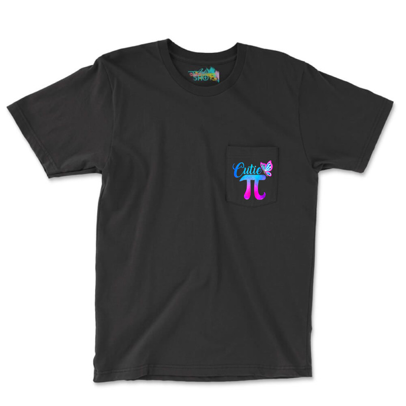 Cute & Funny Cutie Pi Math Pie Butterfly Adorable Math Pun Pocket T-shirt | Artistshot