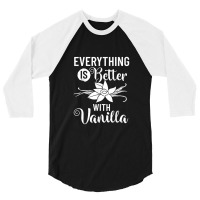 Vanilla Beans Extract Bourbon Ice Cream Paste Powder 3/4 Sleeve Shirt | Artistshot