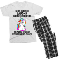 Funny Unicorn When A Woman Laughs During An Argument Men's T-shirt Pajama Set | Artistshot