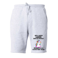 Funny Unicorn When A Woman Laughs During An Argument Fleece Short | Artistshot