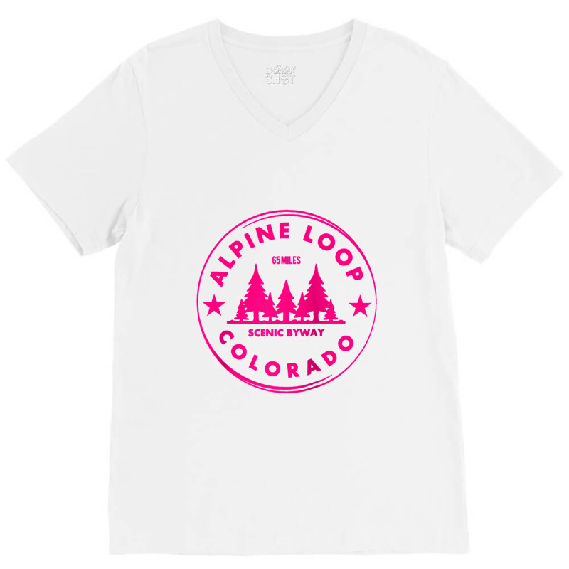 Alpine Loop Colorado Off Road 4x4   Retro Mile High Forest Raglan Base V-Neck Tee by SBuyArt | Artistshot