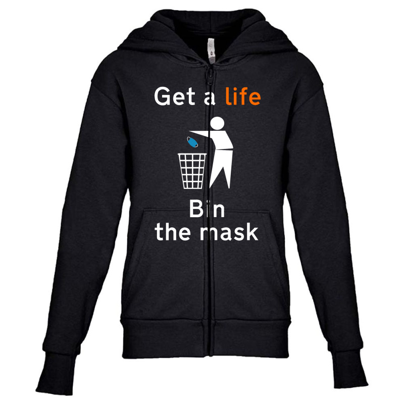 Throw The Mask In Its Place Youth Zipper Hoodie by Barbara Apparel | Artistshot