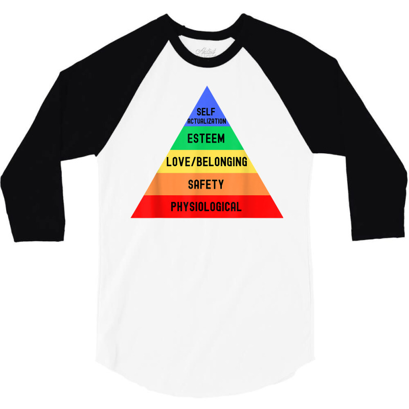 Maslow's Hierarchy Of Needs   Clinical Psychology, Psych T Shirt 3/4 Sleeve Shirt | Artistshot