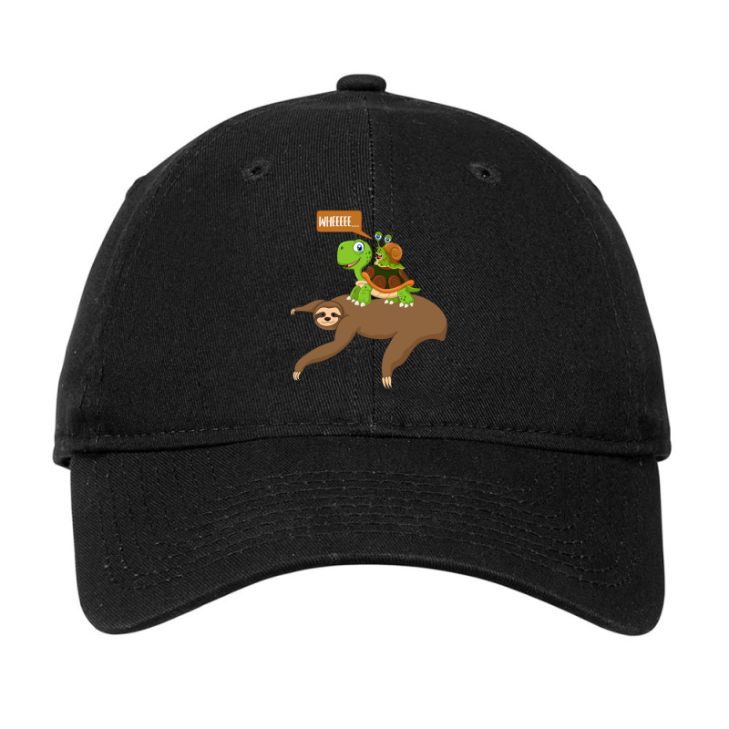 Snail Riding Sloth And Turtle Funny Running Tee Adjustable Cap by LisaSnyder | Artistshot