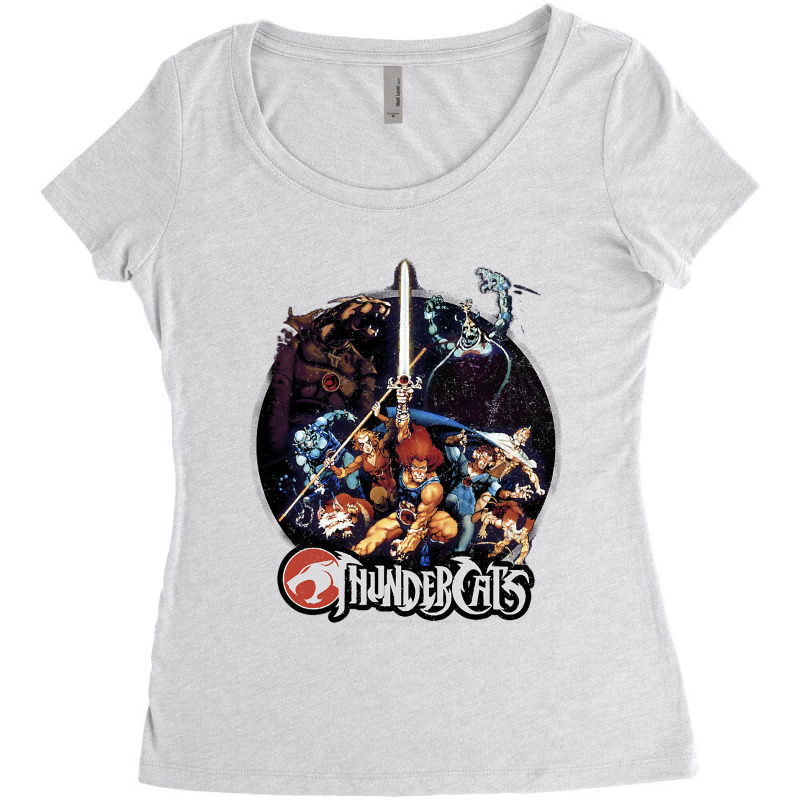 Thundercats Group Shot Vintage Circle T Shirt Women's Triblend Scoop T-shirt by HUUY | Artistshot