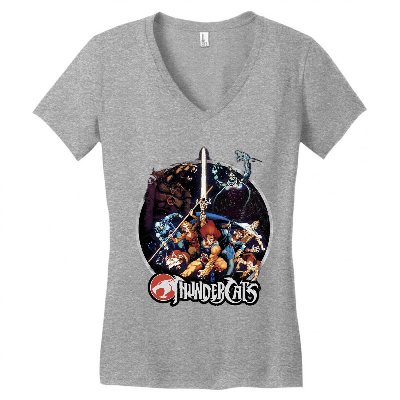 Thundercats Group Shot Vintage Circle T Shirt Women's V-Neck T-Shirt by HUUY | Artistshot