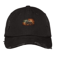 Farm Tractors Distressed Usa Flag Combine Tractor Farming Vintage Cap | Artistshot