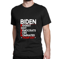 Anti Biden Biggest Idiot Democrats Ever Nominated Trump 2024 Pullover Classic T-shirt | Artistshot